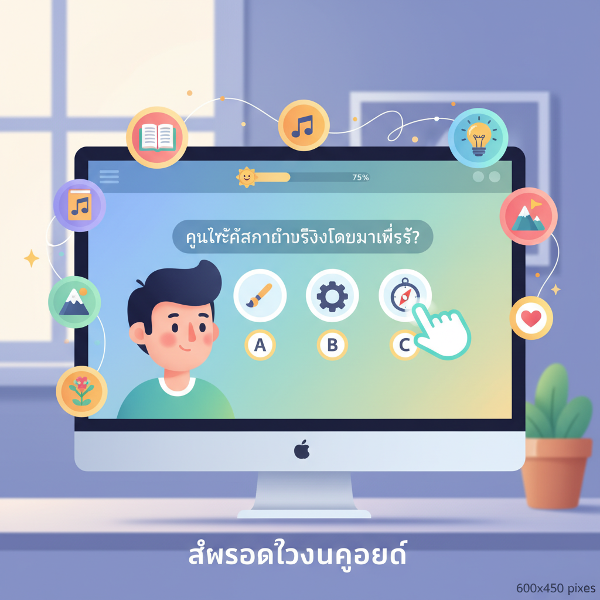 ภาพประกอบการทดสอบออนไลน์ 15 ข้อเพื่อสำรวจนิสัยส่วนตัว