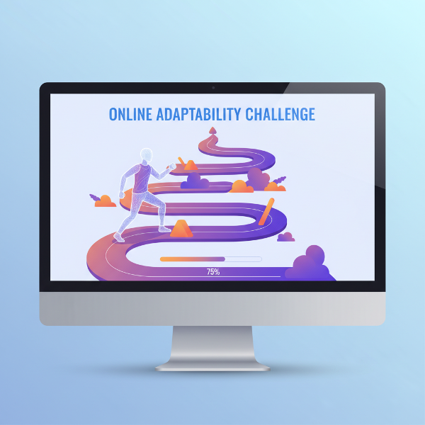 ภาพสัญลักษณ์การทดสอบออนไลน์ที่แสดงถึงการเดินทางผ่านความท้าทายและอุปสรรคที่ไม่คาดคิดในชีวิต