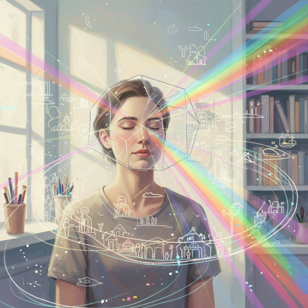 ภาพปริซึมแตกแสงแทนความยืดหยุ่นทางความคิดในการมองสังคม