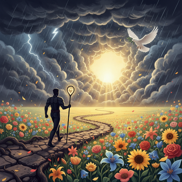 ภาพสัญลักษณ์ของการเดินฝ่าความท้าทายและเติบโตจากวิกฤต