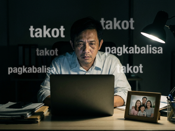 Isang pagod na inhinyero na nag-o-overtime sa gabi, kinakain ng takot at pagkabalisa sa trabaho habang napapabayaan ang kanyang pamilya.