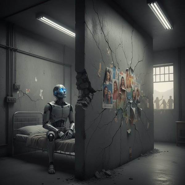 Isang malungkot na larawan ng isang binata na nakaranas ng depresyon, na nagpapakita ng kanyang pakiramdam ng paghihiwalay at kawalan ng kasiyahan.