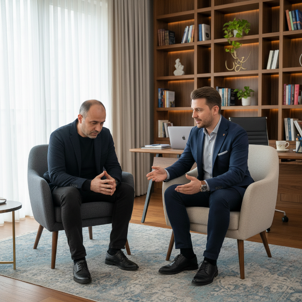Psikolog Aydın, çevrimiçi terapi kurucusu Mert ile depresyon ve apati vakasını görüşüyor.